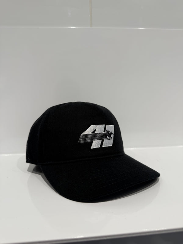 Horse Racing Strapback Cap Black