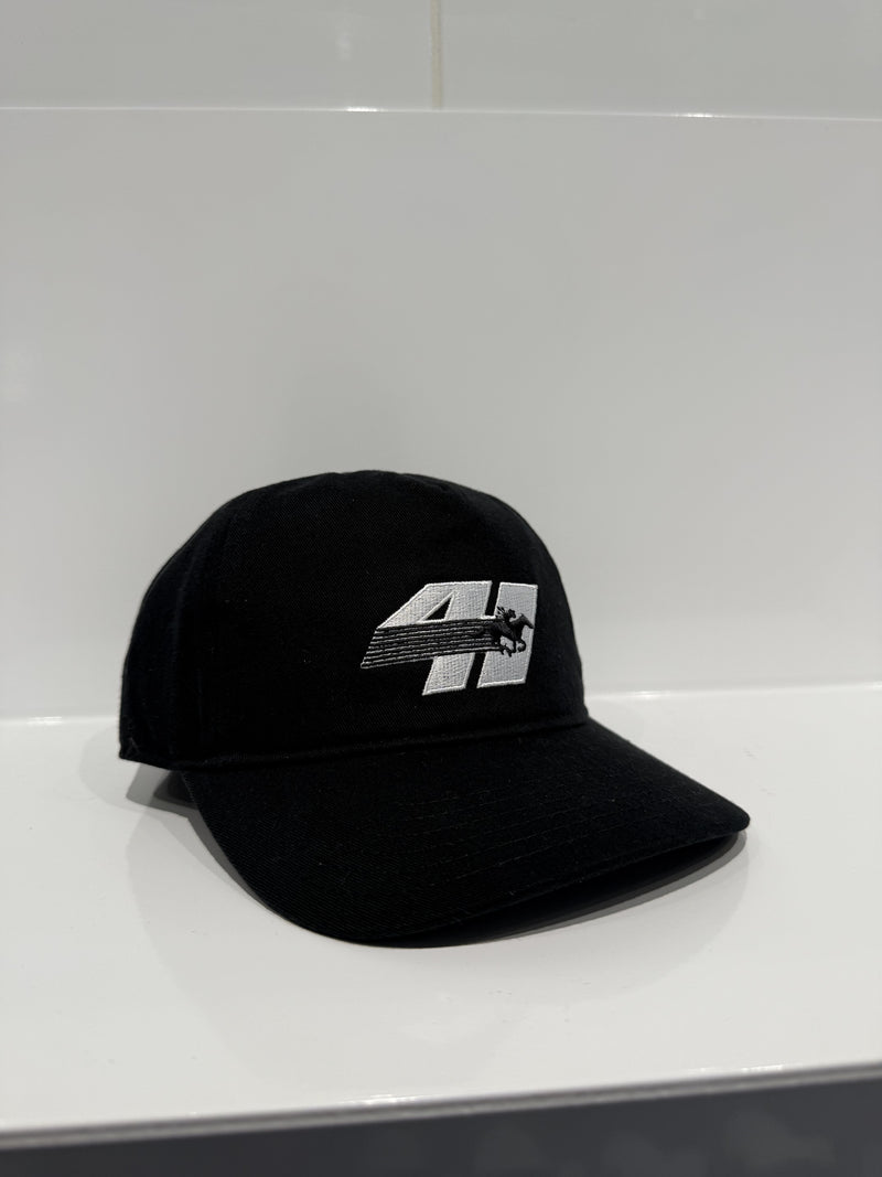 Horse Racing Strapback Cap Black