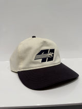 Horse Racing Strapback Cap Cream/Navy