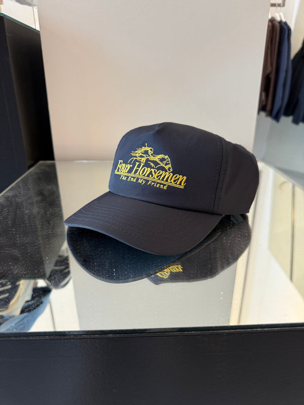 Downs 5 Panel Strapback Cap Navy Nylon