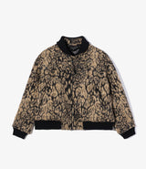 LL Jacket Brown Wool Poly Leopard Jacquard