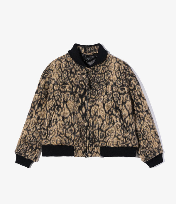 LL Jacket Brown Wool Poly Leopard Jacquard