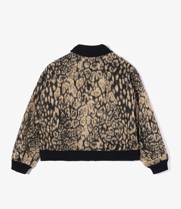 LL Jacket Brown Wool Poly Leopard Jacquard