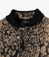 LL Jacket Brown Wool Poly Leopard Jacquard