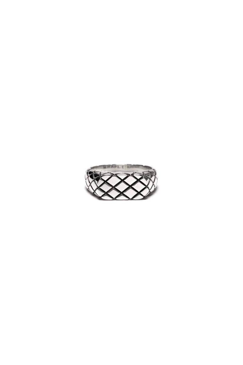 Quilted Signet Ring Slim