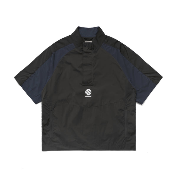 Short Sleeved Panelled Wind Shirt Black