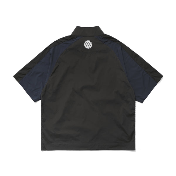 Short Sleeved Panelled Wind Shirt Black
