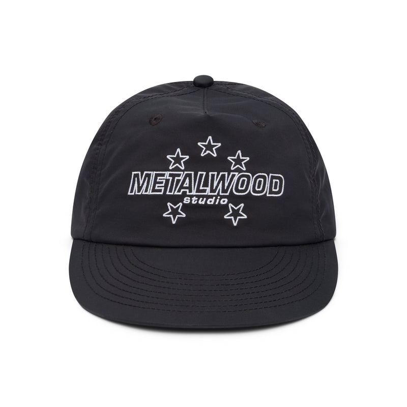Stars 5-Panel Satin Snapback Black