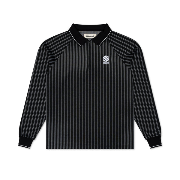 Ribbed L/S Polo Black