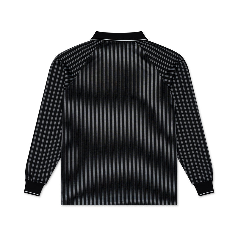 Ribbed L/S Polo Black