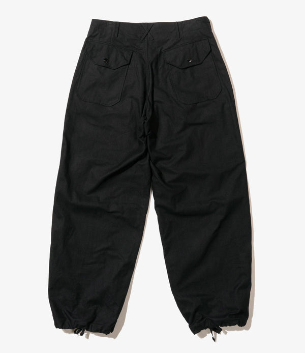 Over Pant Black Cotton Brushed HB