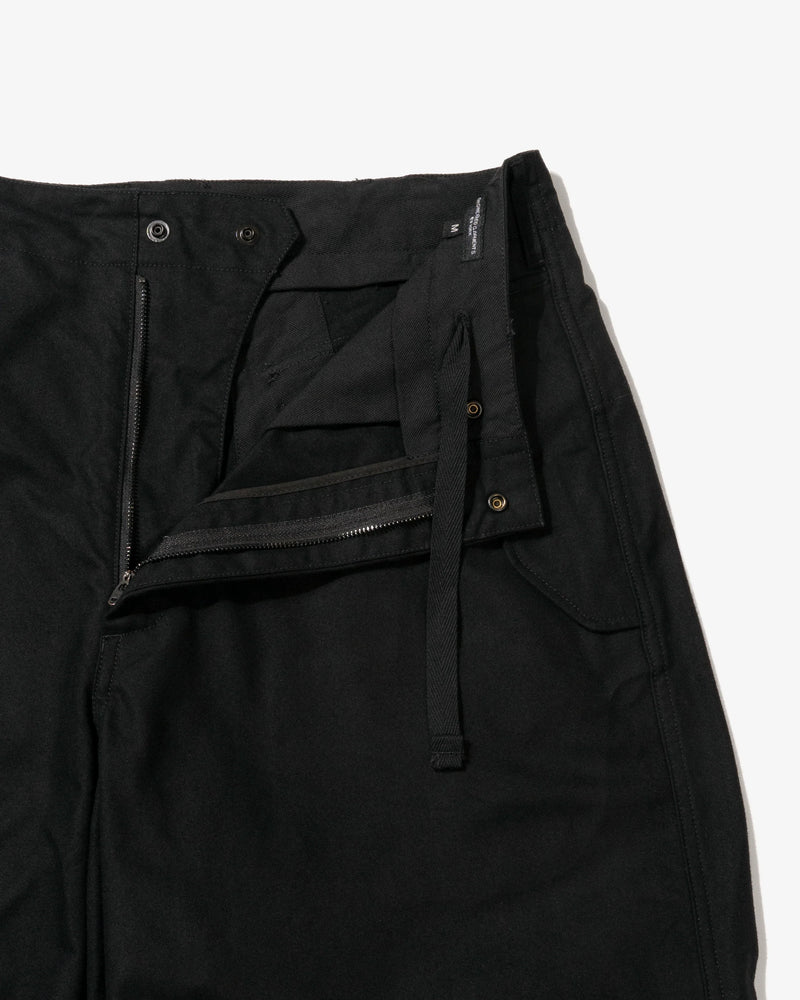Over Pant Black Cotton Brushed HB