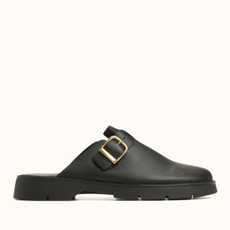 Pacha Mule Black Leather