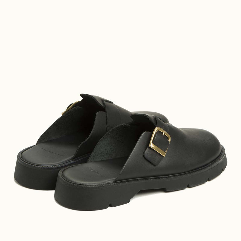 Pacha Mule Black Leather