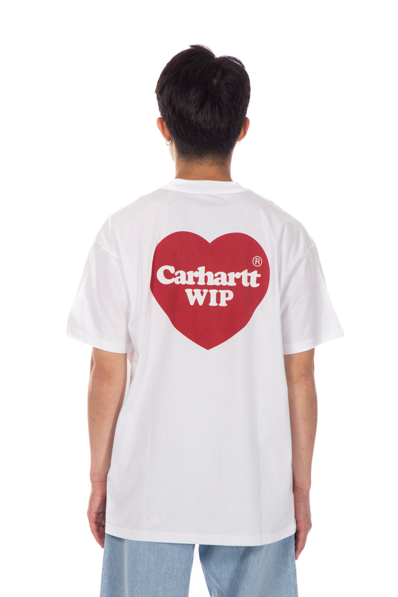 S/S Tee Double Heart White