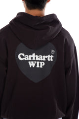 Hooded Heart Patch Sweatshirt Black