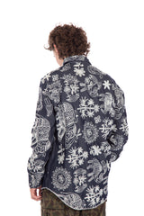 Indigo Flower Western Shirt