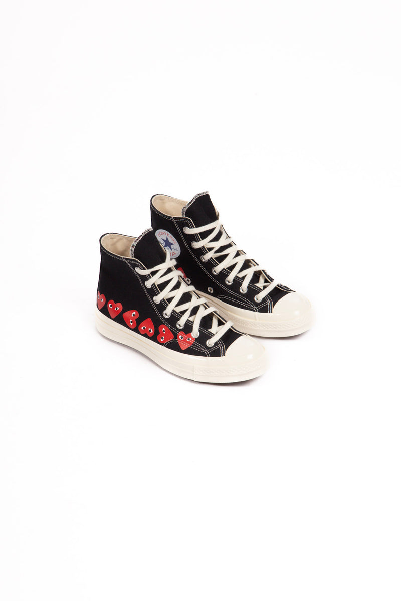 CDG X Converse Multi Red Heart High Black