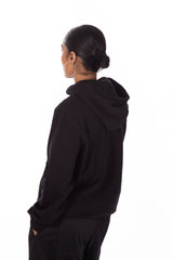 Stacked Heart Zip Hoodie Black/ Red
