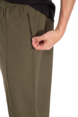 Olive Diamond Poly Knit Jog Pant