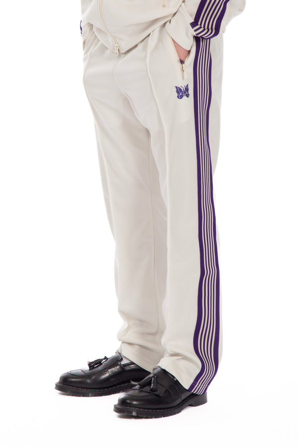 Narrow Poly Track Pant Cream/Purple