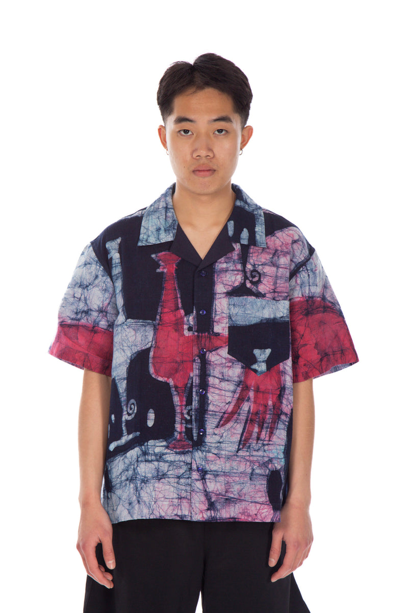 Abstract Print Camp Shirt