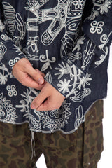 Indigo Flower Western Shirt