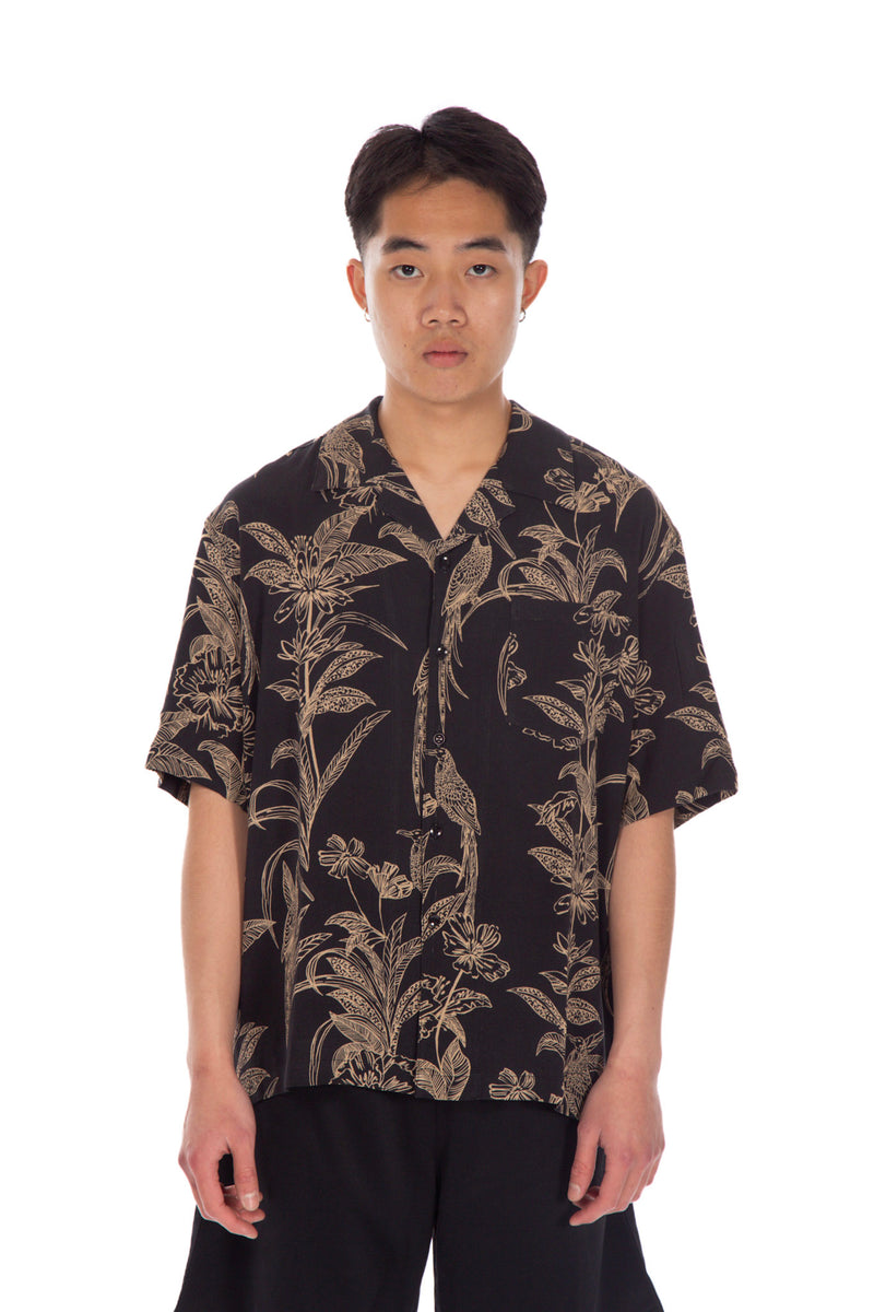 Rayon Floral Print Camp Shirt