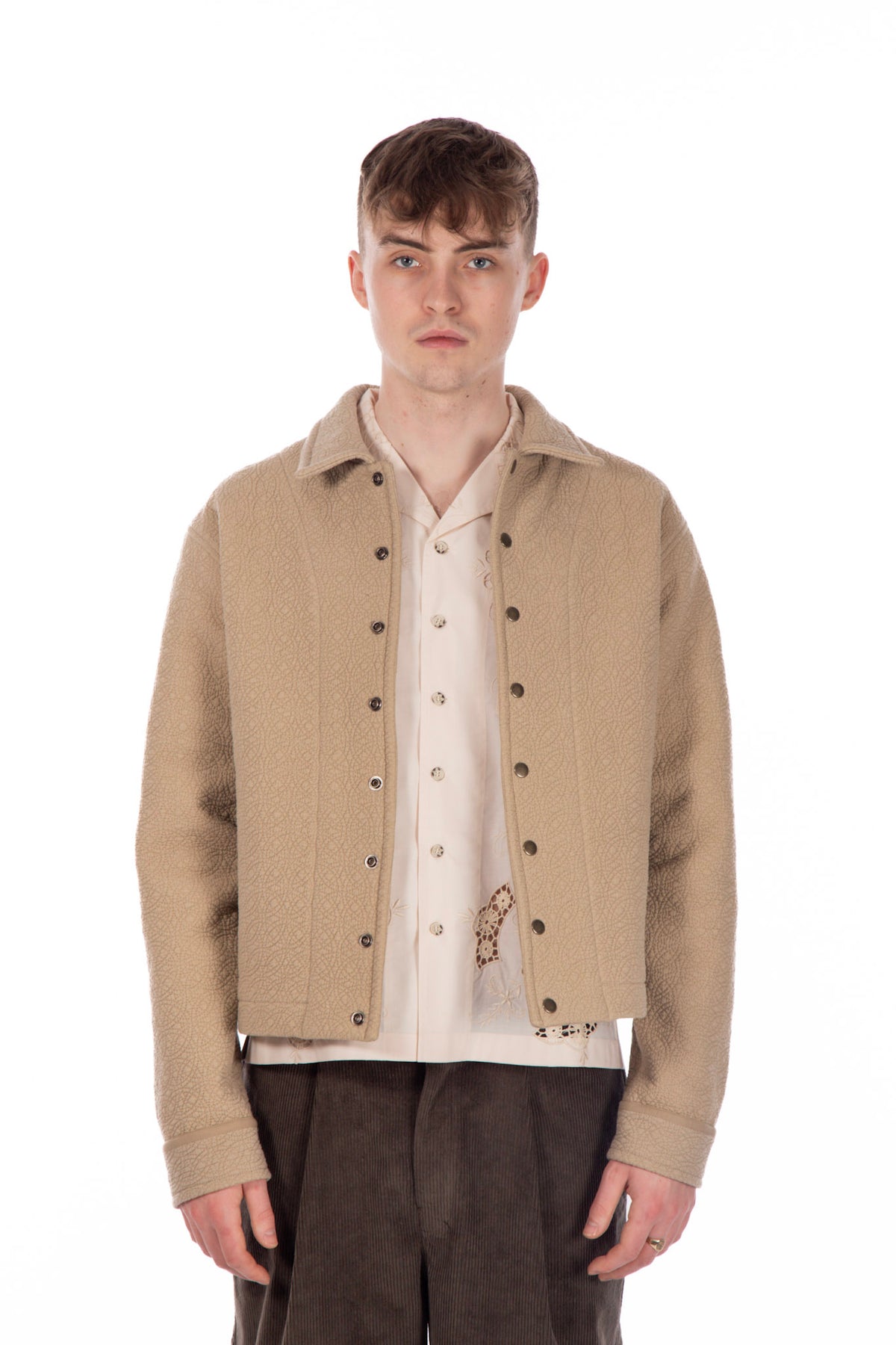 Lightweight Quilt Coach Jacket Cream Small