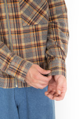 Primo Zip Up Flannel Auburn Graphite Plaid