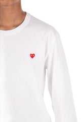 White / Red Little Heart Longsleeve