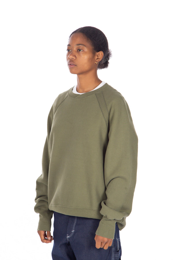 Raglan Crew Heavy Fleece Olive