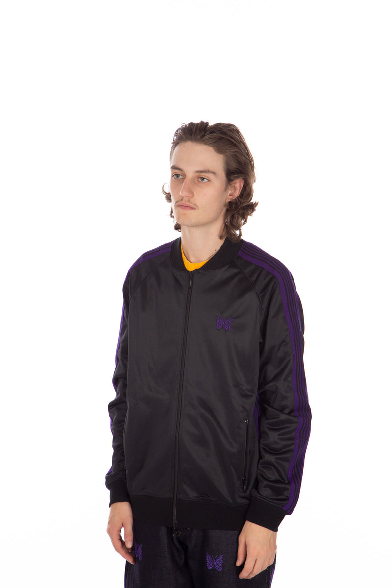 Rib Collar Track Jacket Black