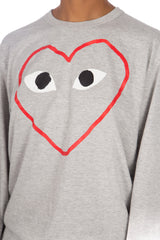 Grey Red Outline Print L/S Tee