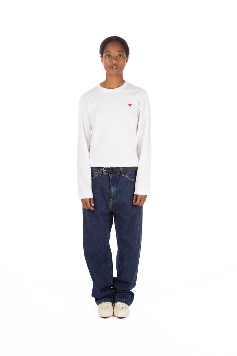 White / Red Little Heart Longsleeve