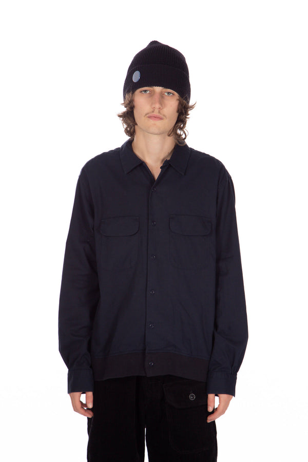Cotton Micro Sanded Twill Shirt Navy