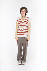 Knitted Vest Zig Zag Stripe