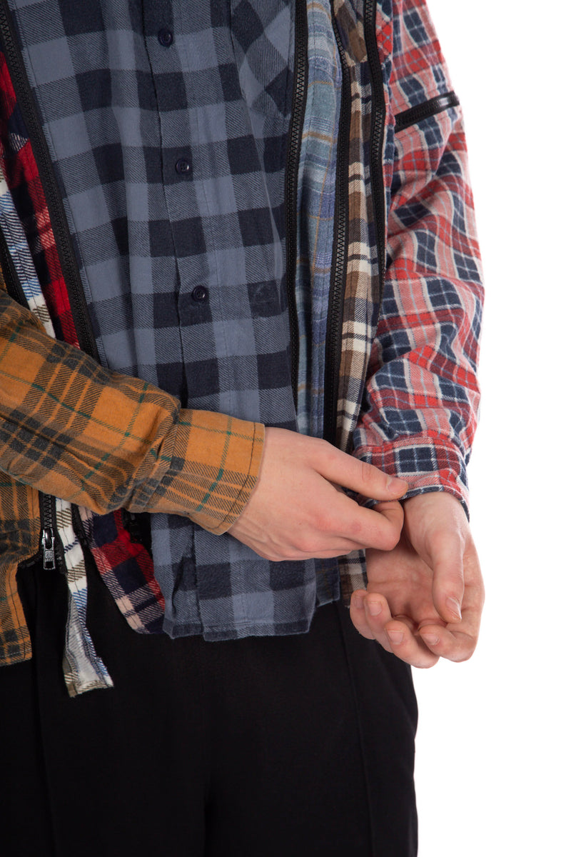 7 Cut Zipped Flannel Shirt (A)