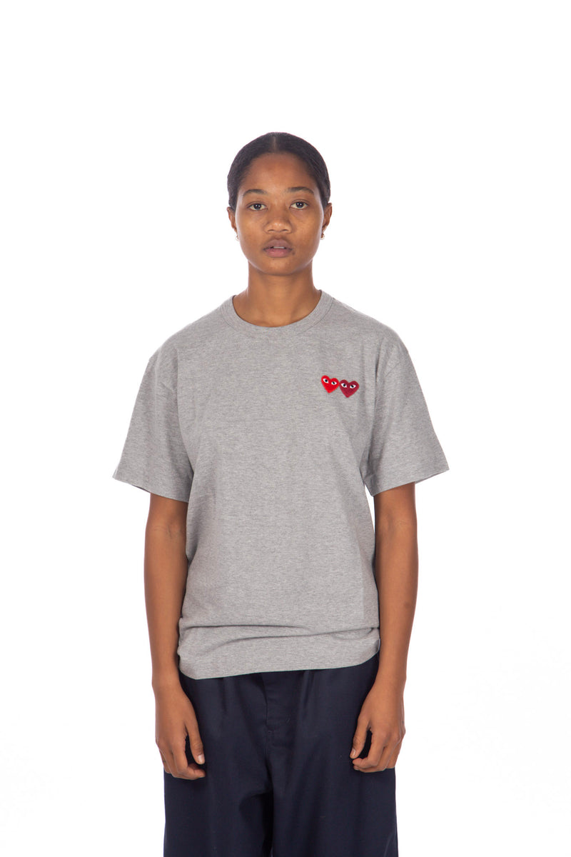 Double Heart T-shirt Grey