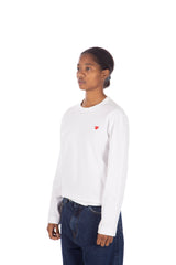 White / Red Little Heart Longsleeve