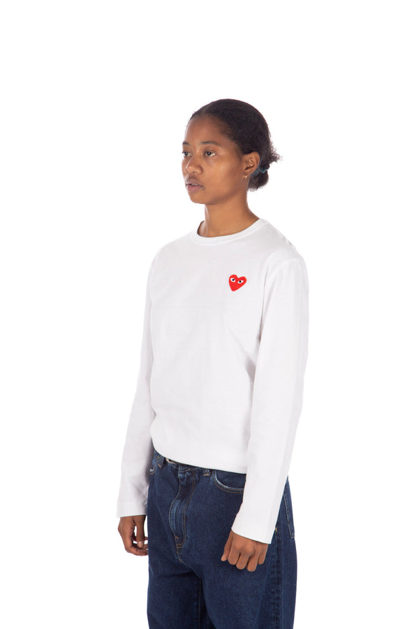 Heart Logo Long Sleeve Tee White / Red