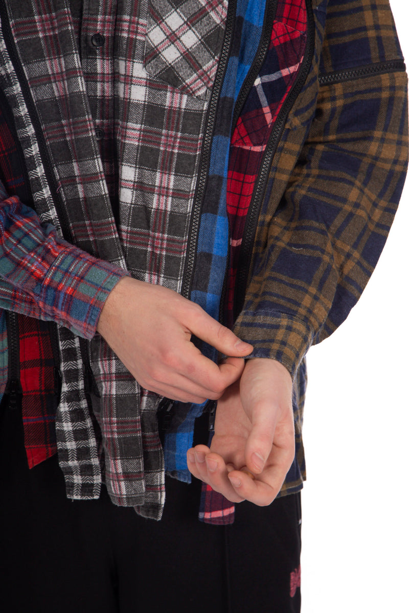7 Cut Zipped Flannel Shirt (B)