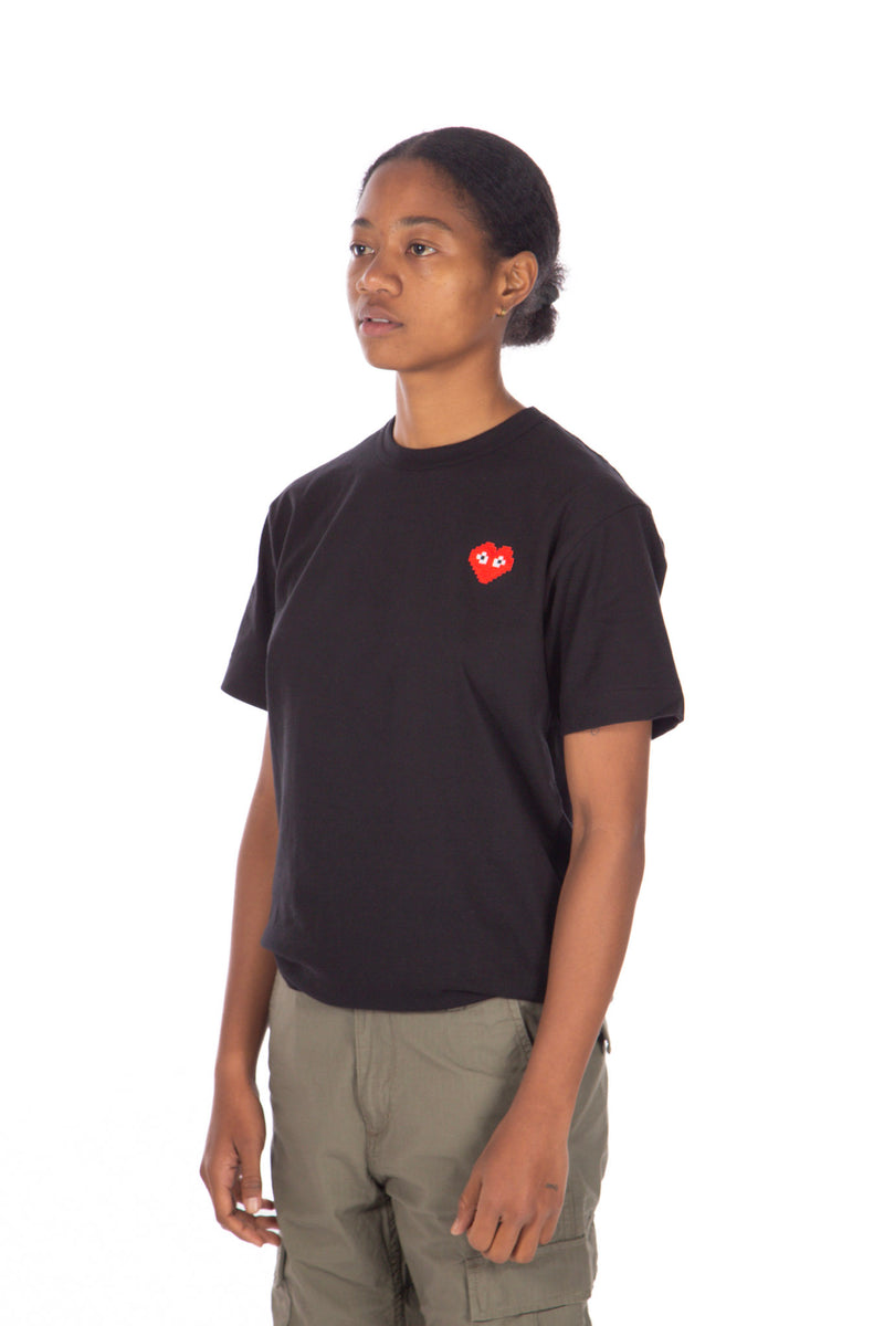 Heart Logo Tee Black / Red x Invader
