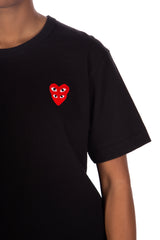 Stacked Double Heart Tee Black