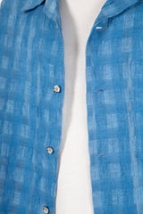Window Pane Linen Shirt Marine