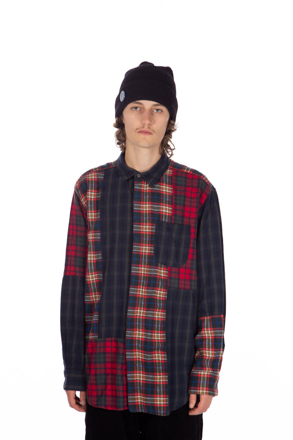Combo Cotton Flannel Plaid Navy