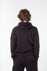 Brushed Cotton Fleece Sweatshirt Black