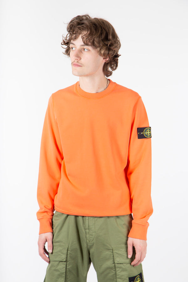 Brushed Cotton Fleece Crewneck Orange