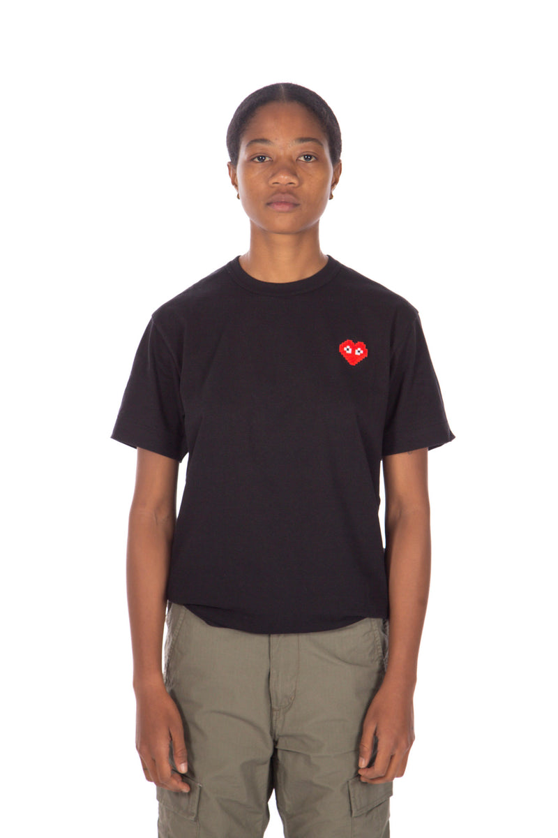 Heart Logo Tee Black / Red x Invader