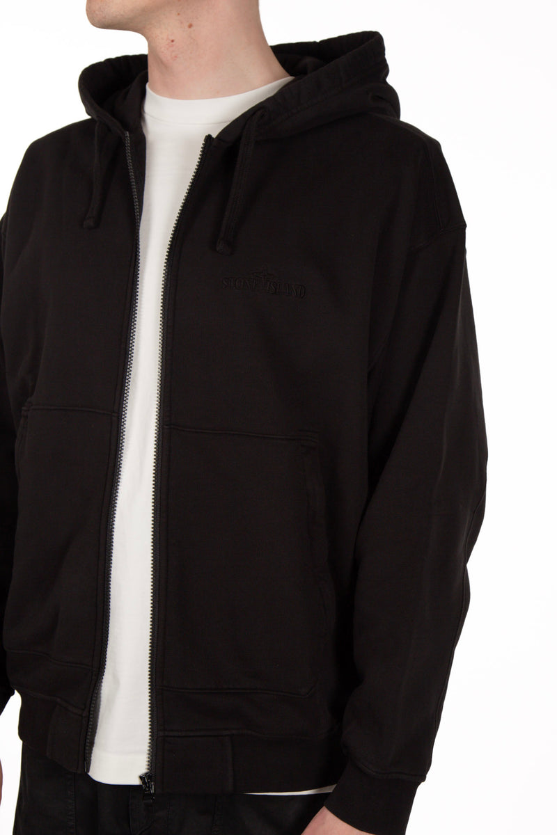 Hooded Zip-Up Tonal Black